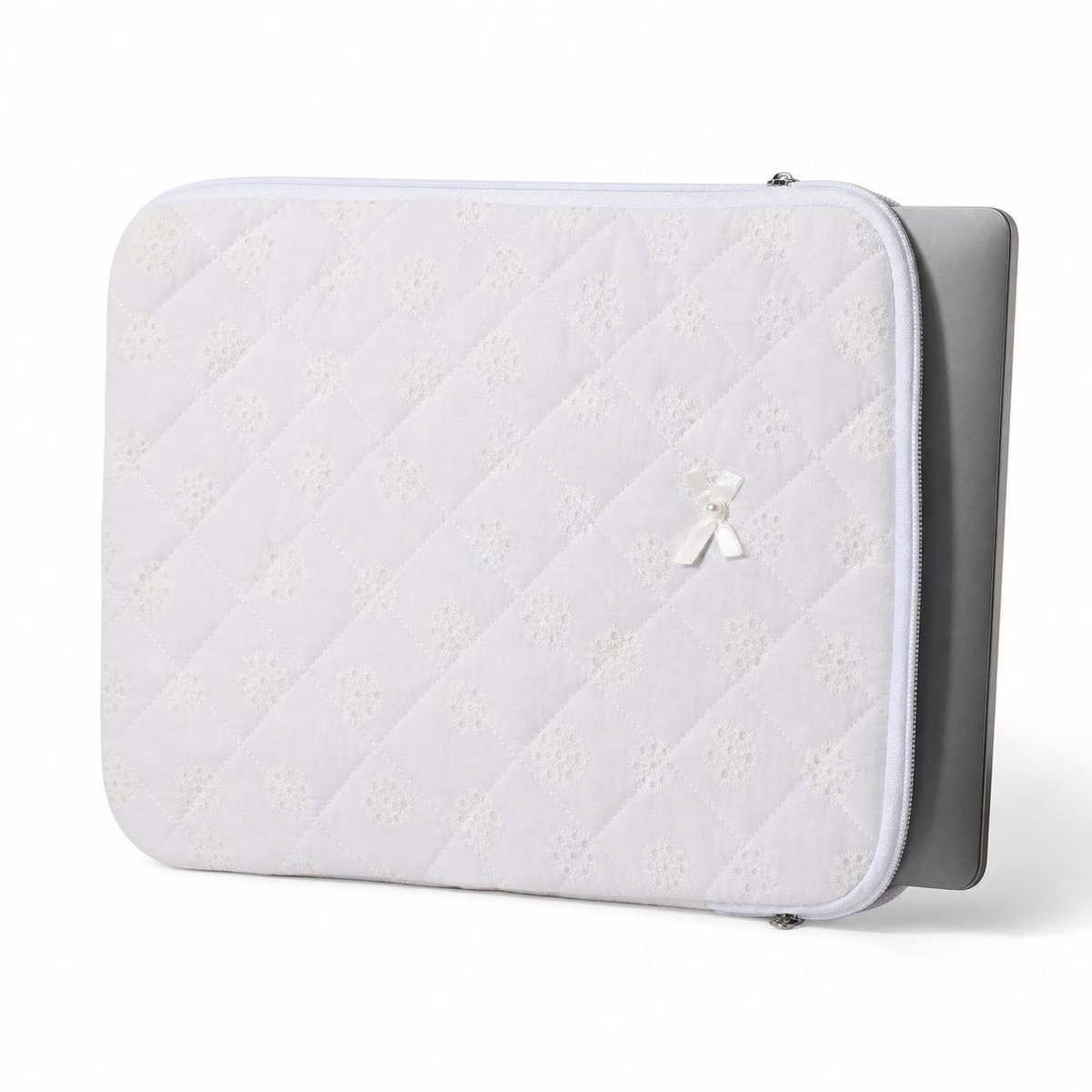 VHV-Laptophoes - Stijlvolle en Duurzame 13 tot 14 Inch Laptop Tas en Sleeve met Grote Capaciteit en Zachte Binnenvoering voor Werk, School en Reizen - Wit