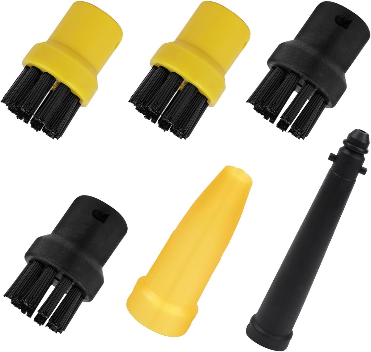 LPZMPZ 6 Pieces Round Brush Set for Kärcher Steam Cleaner Accessories Window Sprayer Compatible with Kärcher SC1-SC7 - ShopVlot