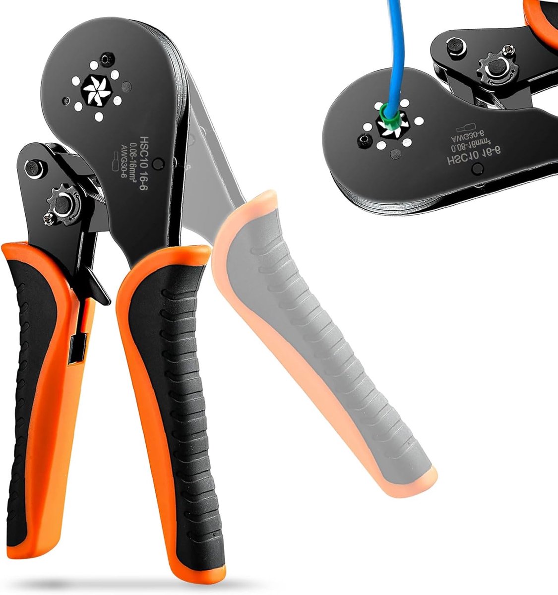 Kratklemmen 0.08-16mm² - Hoogwaardige crimpzool voor geïsoleerde en niet-geïsoleerde connectors - Precisie en gebruiksgemak
