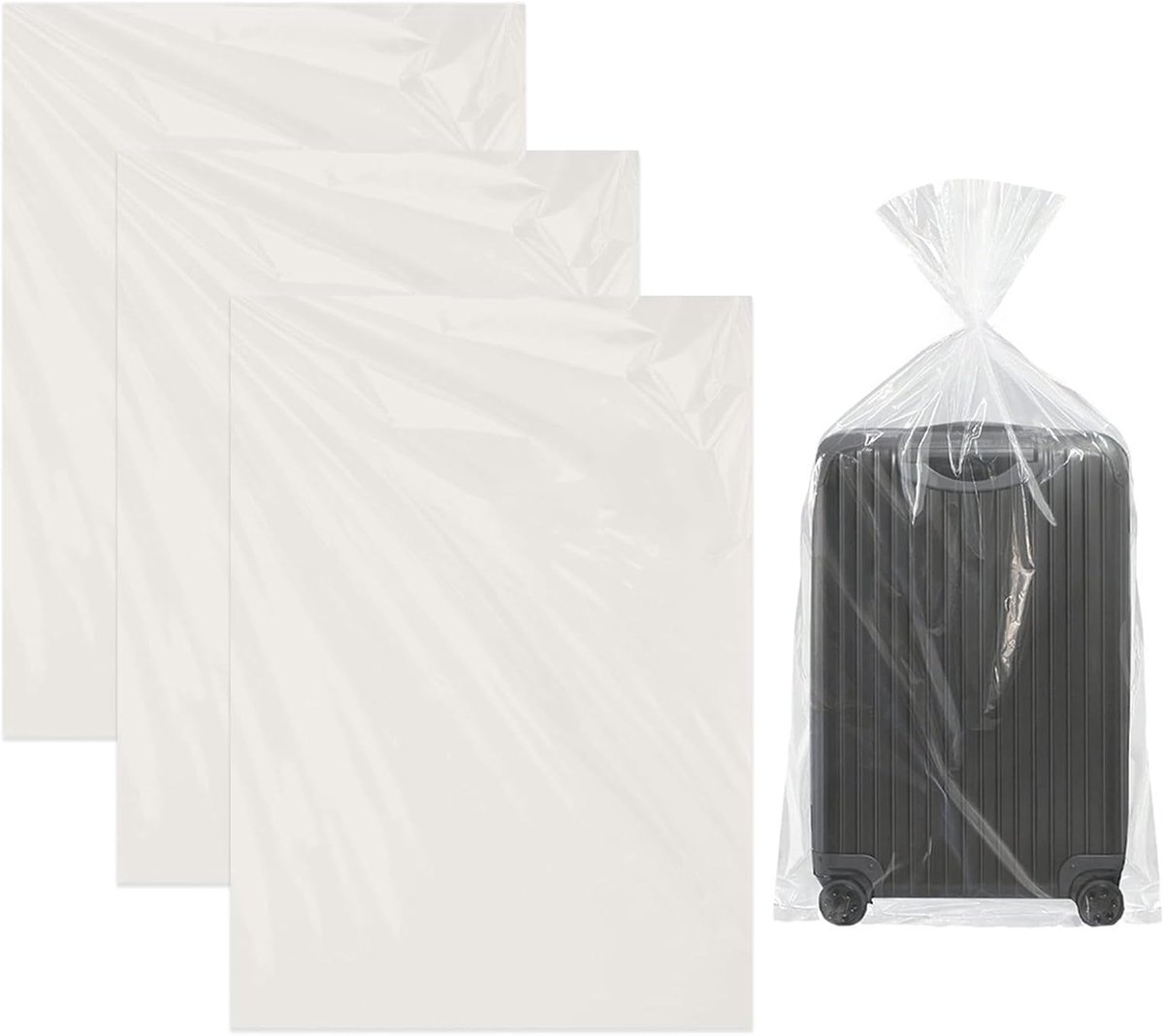 3 Pack Large Plastic Storage Bags 90 x 120cm, Reusable Bags for Stuffed Toys, Luggage and Blankets - ShopVlot