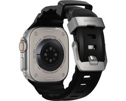 Nomad Rocky Point Horlogeband / Natural Hardware 45/46/49mm – Gemaakt van Duurzaam FKM Fluorelastomeer – Waterbestendig en Ventilatiegroeven – Compatibel met Alle Apple Watch Modellen - Zwart