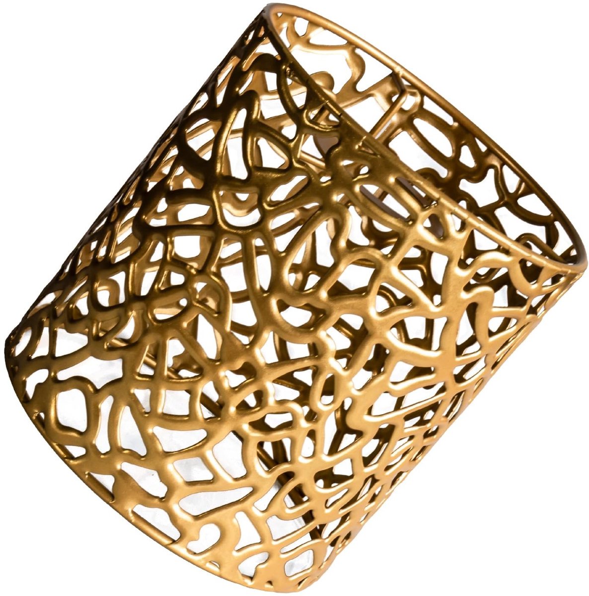 Omgoods - Kleine Vintage Metalen Lampenkap met Boho Rattan Ontwerp