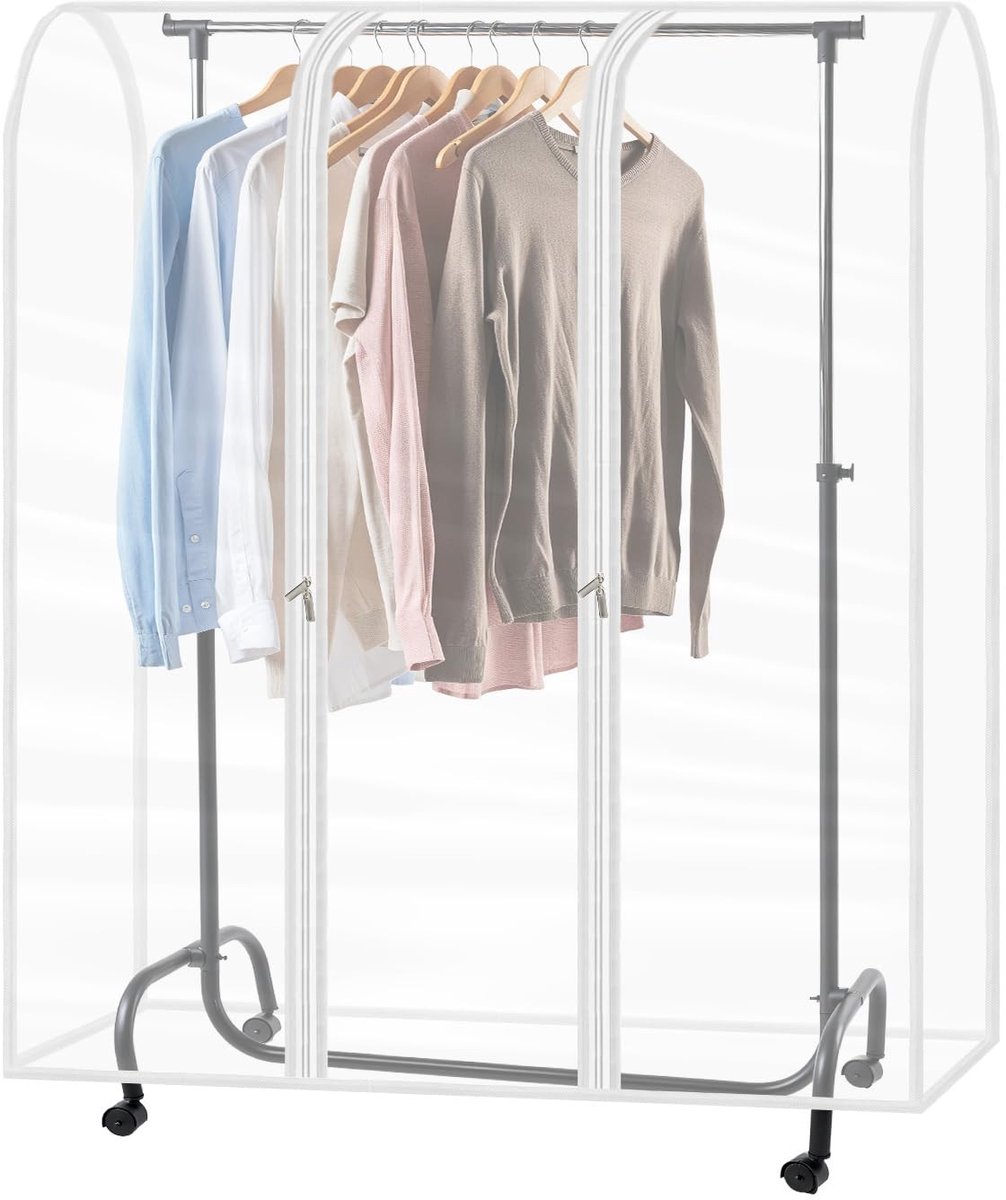 Omgoods - Transparante Beschermhoes voor Kledingrekken met Rits