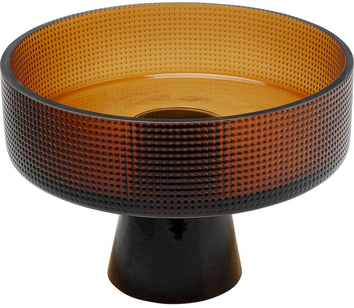 Omgoods - Ronde Bruine Glazen Vaas Enigma Cut 17 cm