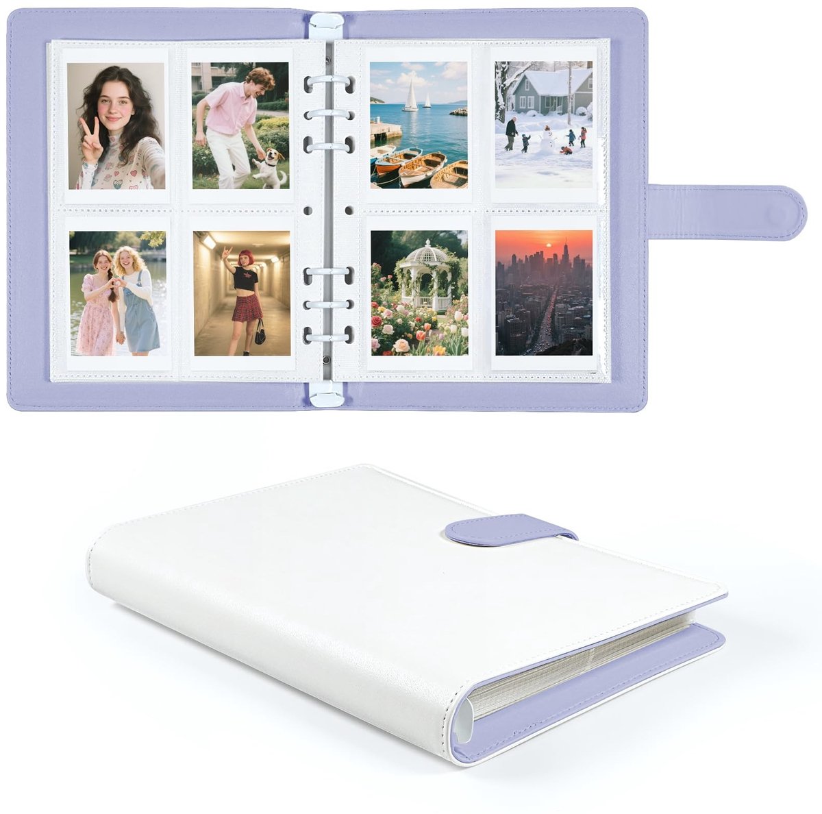 Omgoods - Fotoalbum 200 Foto's - Navulbaar PU-Leer voor Instant Foto's