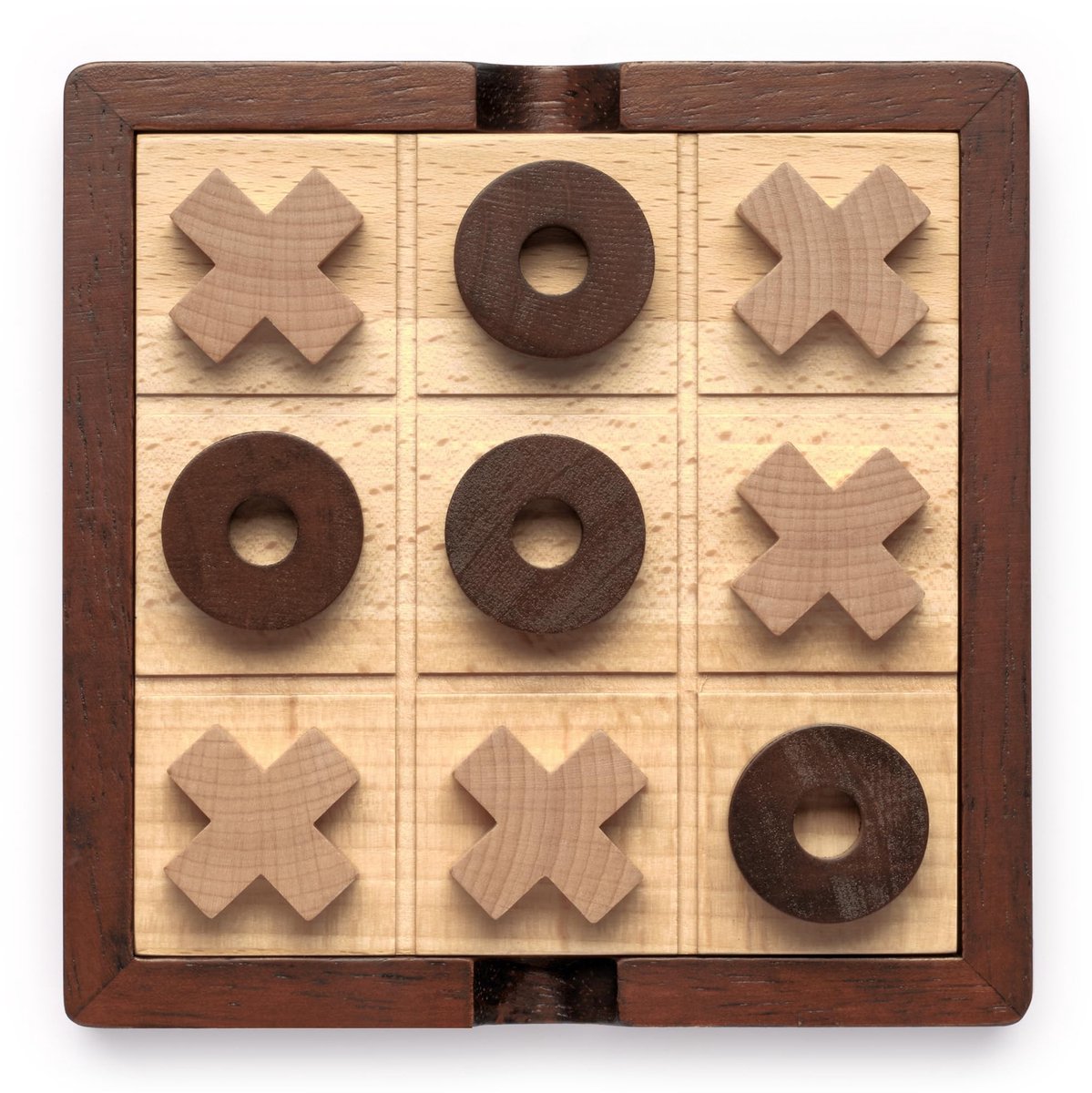 Omgoods - Luxe Houten Tic Tac Toe Spel, Perfect voor Gezinsactiviteiten
