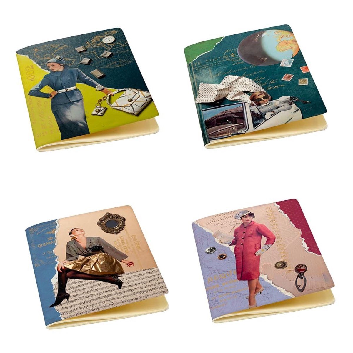 Omgoods - Set van 4 A5 Notebooks - Italiaanse Papier - Geschikt voor Notities en Dagboek