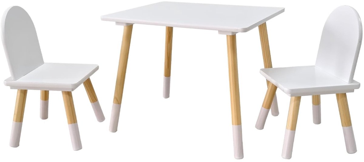 Omgoods - Kindertafel met 2 Stoelen voor Thuis en Klaslokaal
