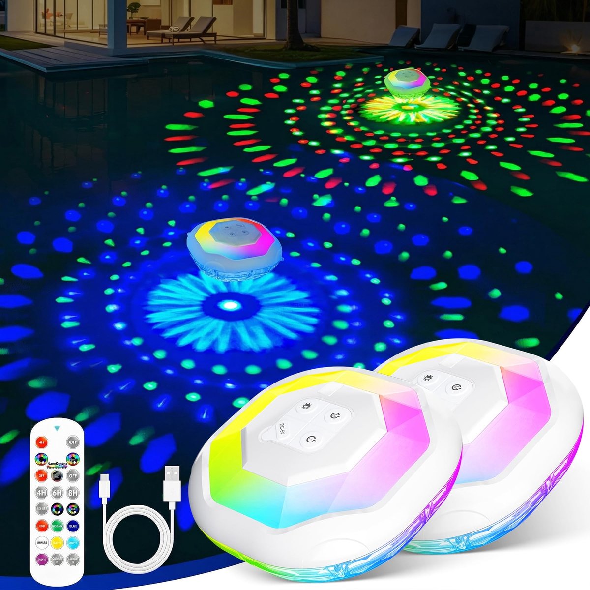 Omgoods - LED Zwembadverlichting met Afstandsbediening en RGB Kleuren