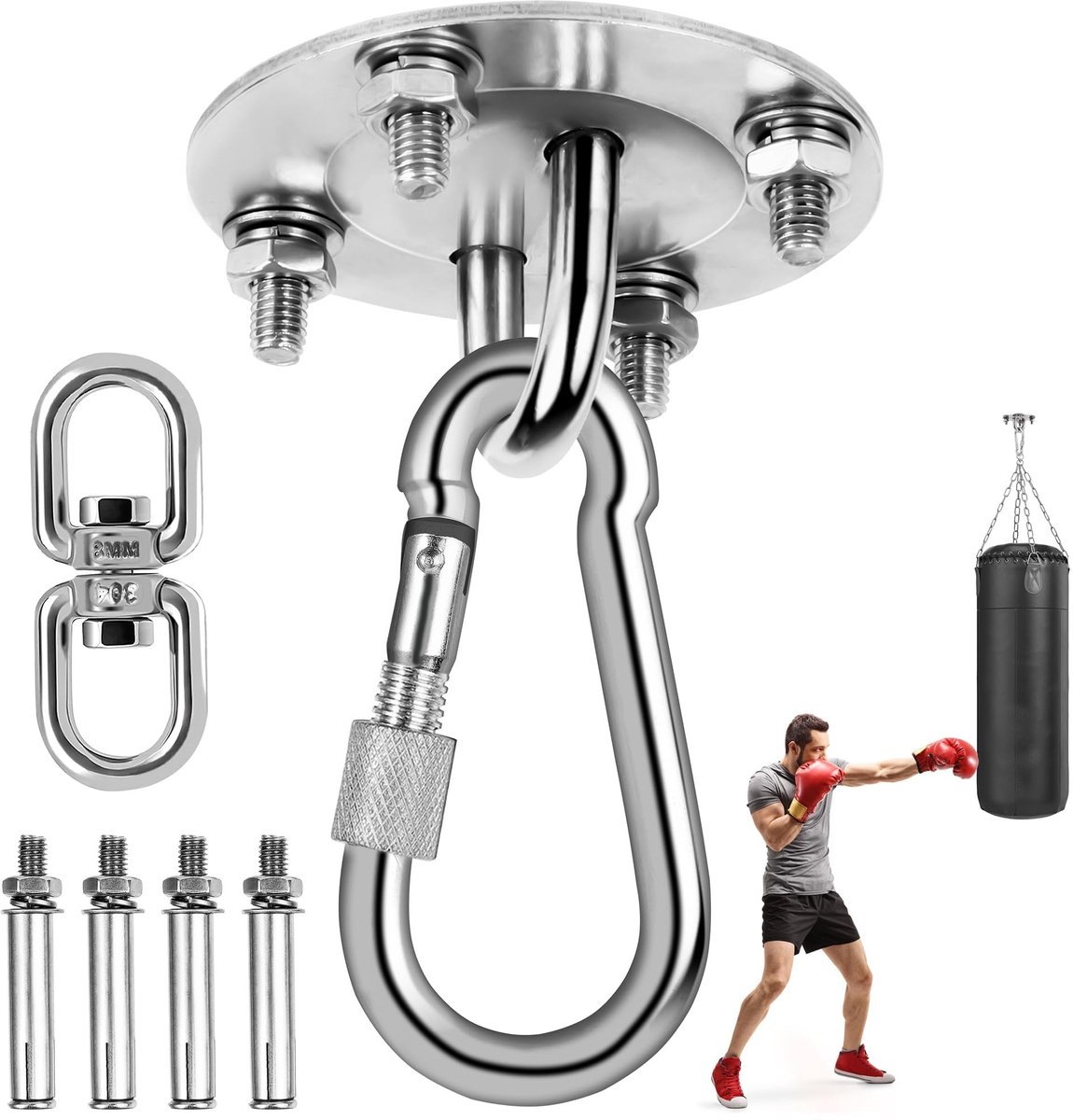 Omgoods - 2 Stuks Plafondhaak tot 450kg met 360° Rotatie