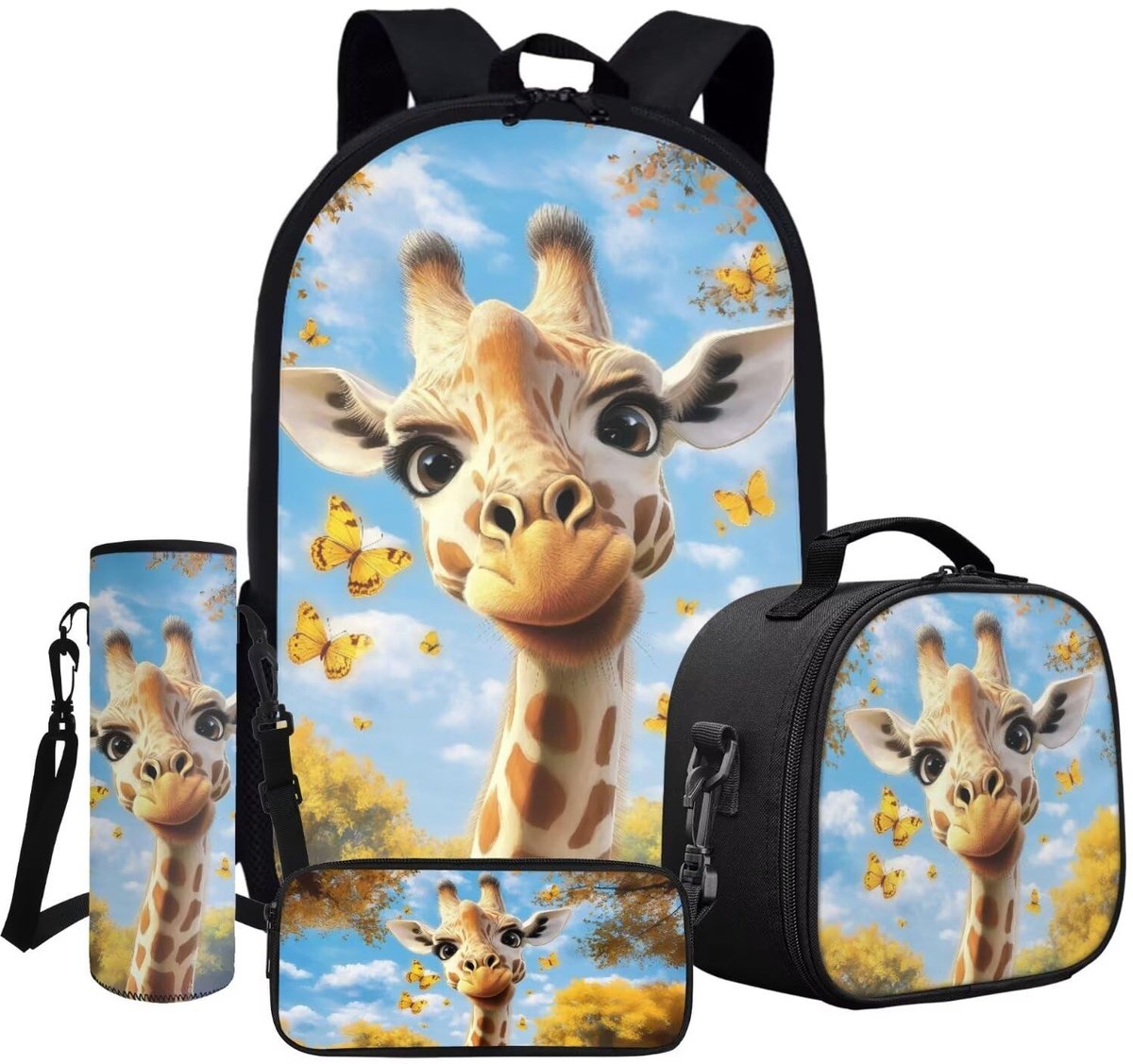 Omgoods - 4-in-1 School Backpack Set met Lunchbox en Pennenzak