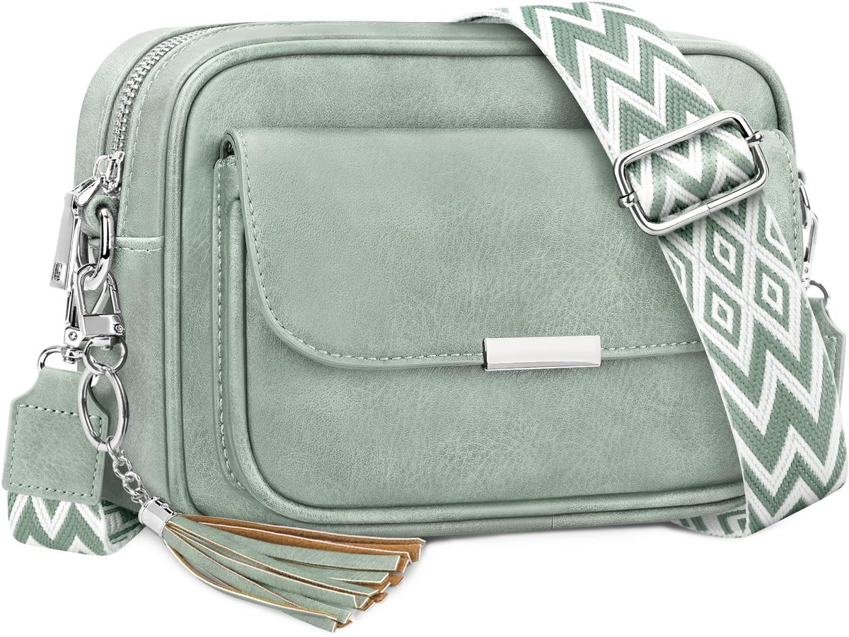 Omgoods - Retro Schoudertas van PU Leer met Verstelbare Strap