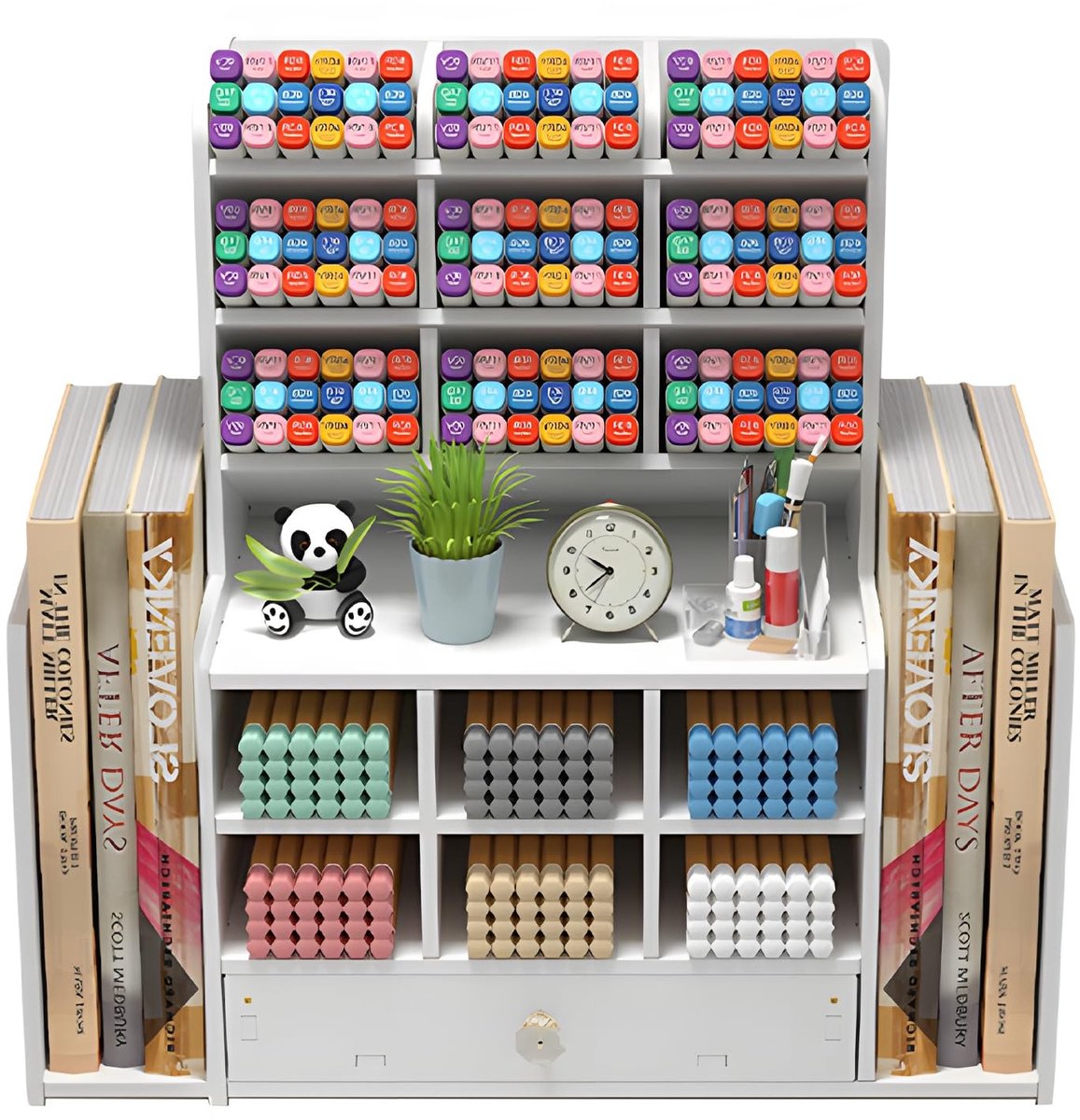 Omgoods- Bureau-organizer multifunctioneel - Pennenhouder - Bureau accessoires - Organizer voor thuis/school - Lichtgewicht - Hoogwaardig materiaal