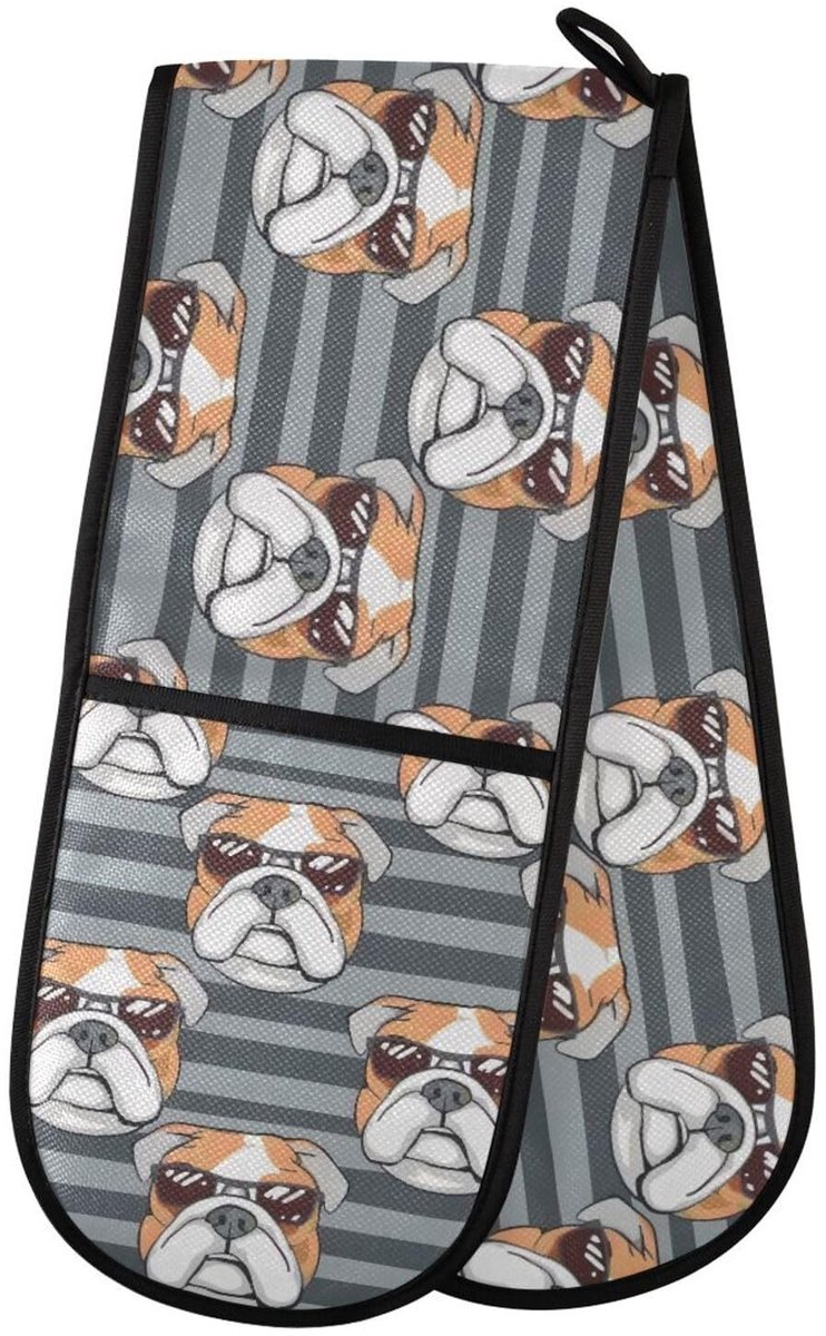Omgoods - Dubbele Ovenwanten Bulldog - Hittebestendige Pannenlappen voor Keuken