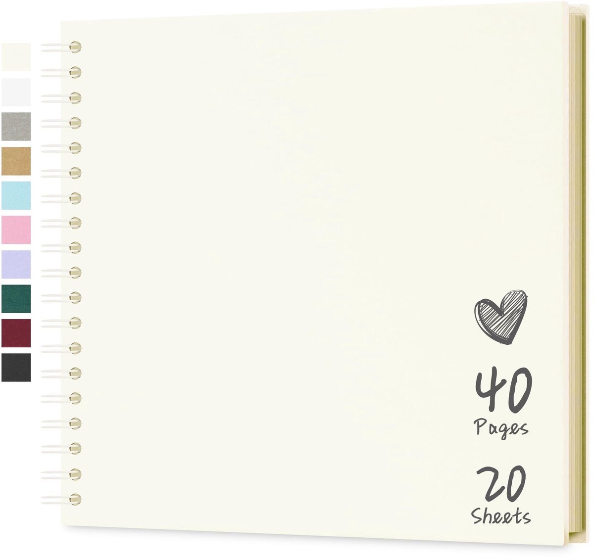 Omgoods - DIY Scrapbook Fotoalbum, 10x10 Inch, Beige met 40 Pagina's