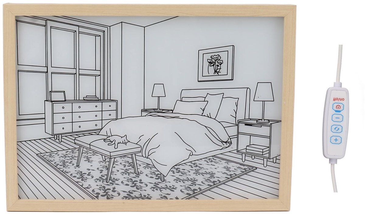 Omgoods - LED Foto Frame - 3D Verlichte Wanddecoratie - Kunst voor Woonkamer