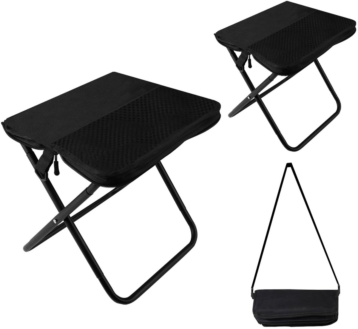 Omgoods - 2-in-1 Draagbare Kruk met Opbergruimte, Set van 2