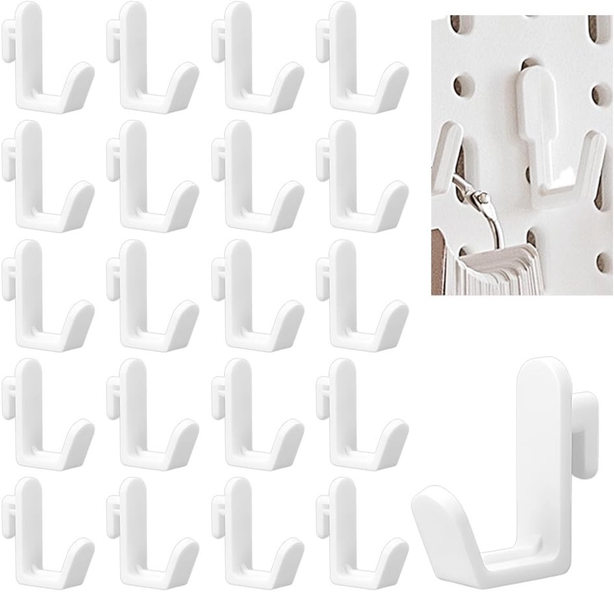 Omgoods - 30 Stuks Pegboard Haakjes voor Organisatie en Opslag