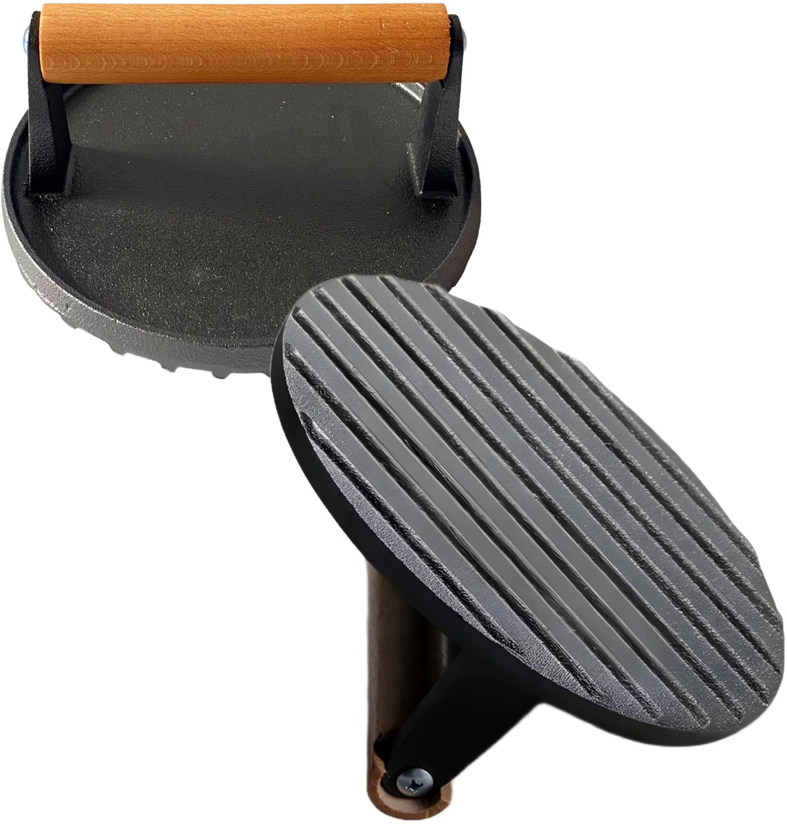 Omgoods- Hamburgerpers gietijzer - Hittebestendige handgreep - Grillpers voor hamburgers - Smashed burgers - Barbecue-grillgereedschap - Ergonomisch ontwerp