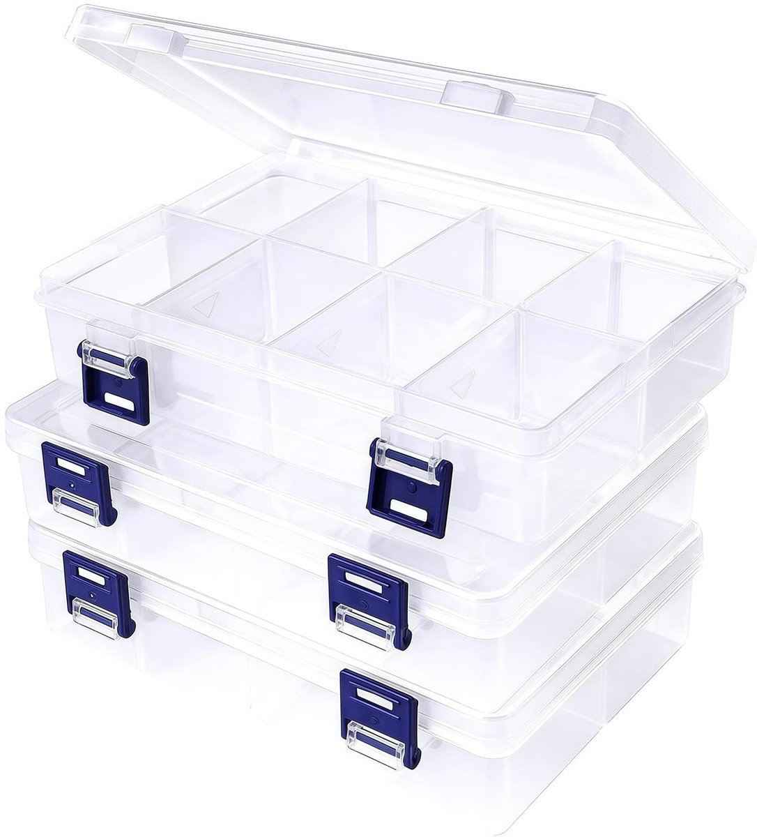 Omgoods - 3 stuks grote opbergdozen met compartimenten voor sieraden en make-up