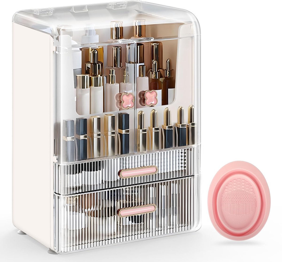 Omgoods - Make-up Organizer met Deksel en Lades, Hoge Capaciteit voor Cosmetica