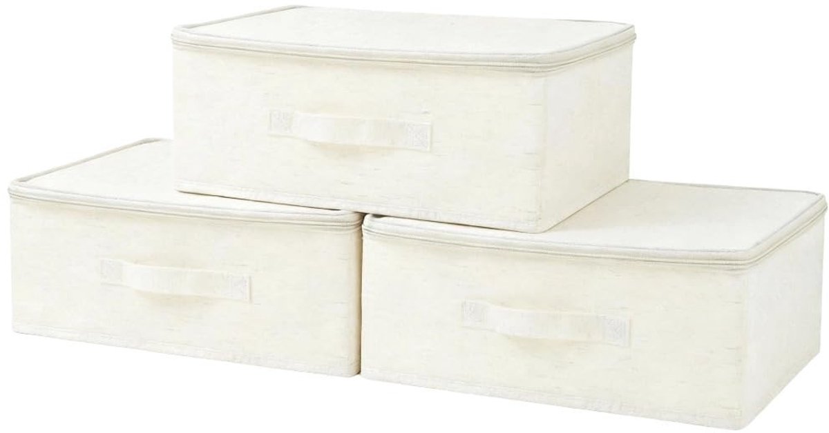 Omgoods - Set van 3 Opbergdozen van Stof voor Kleding en Speelgoed