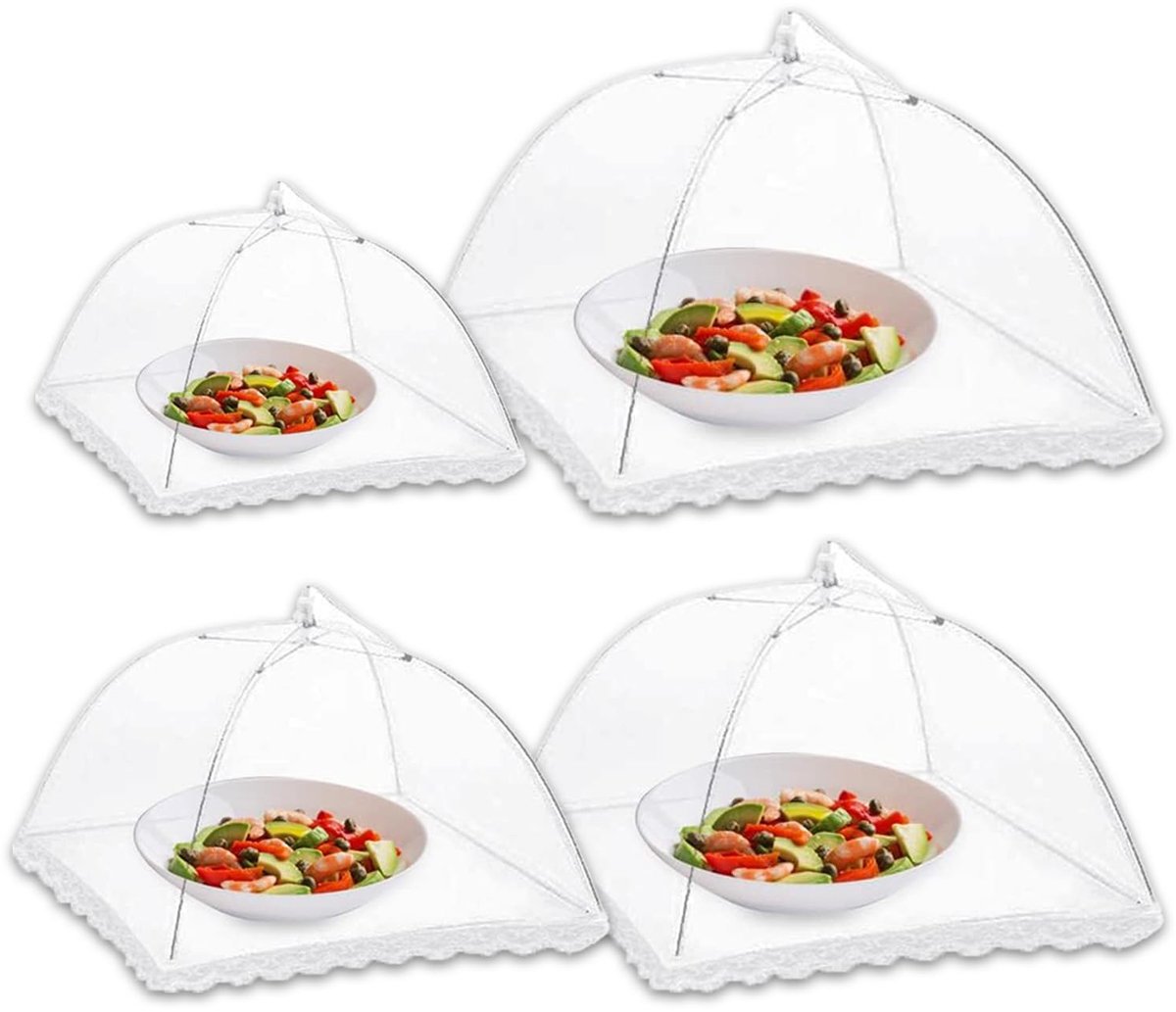 Omgoods - Set van 4 Voedsel Covers - Herbruikbare Vliegenkappen voor Buitenactiviteiten en Barbecues