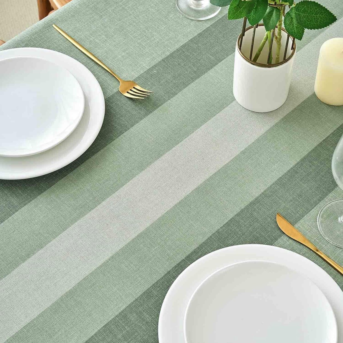 Omgoods - Wasbare Tafelkleed met Streep Patroon voor Tuin en Eten