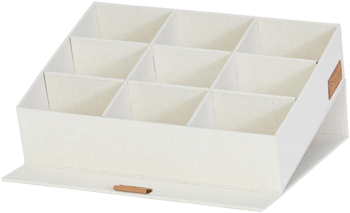 Omgoods - Premium Opbergdoos met Deksel en 9 Compartimenten, Beige