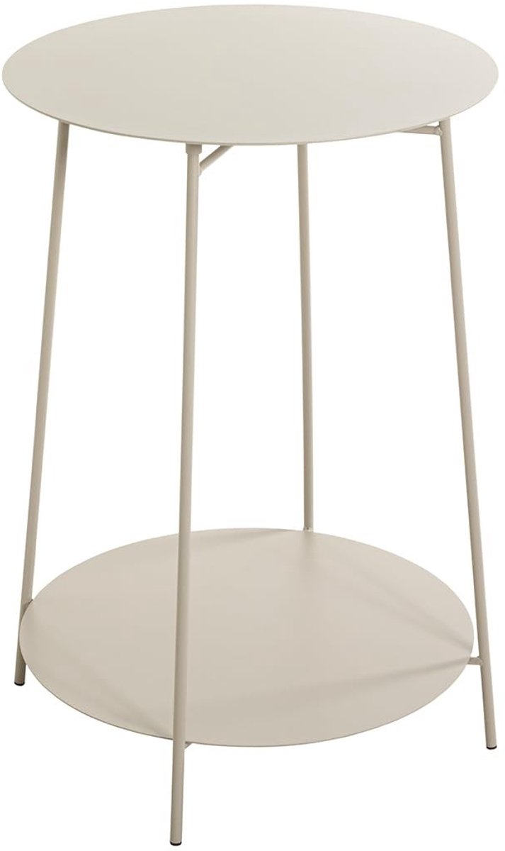 Omgoods - Moderne Bijzettafel van Metaal in Cashmere Grijs, 60 cm Hoog