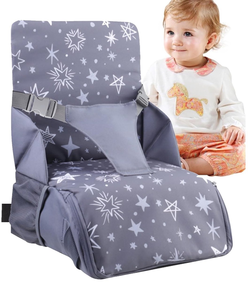 Seat Booster voor Kinderen - Draagbare Stoelverhoger met Hoge Rugleuning en Antislip Onderkant - Wasbaar - Ideaal voor Reizen