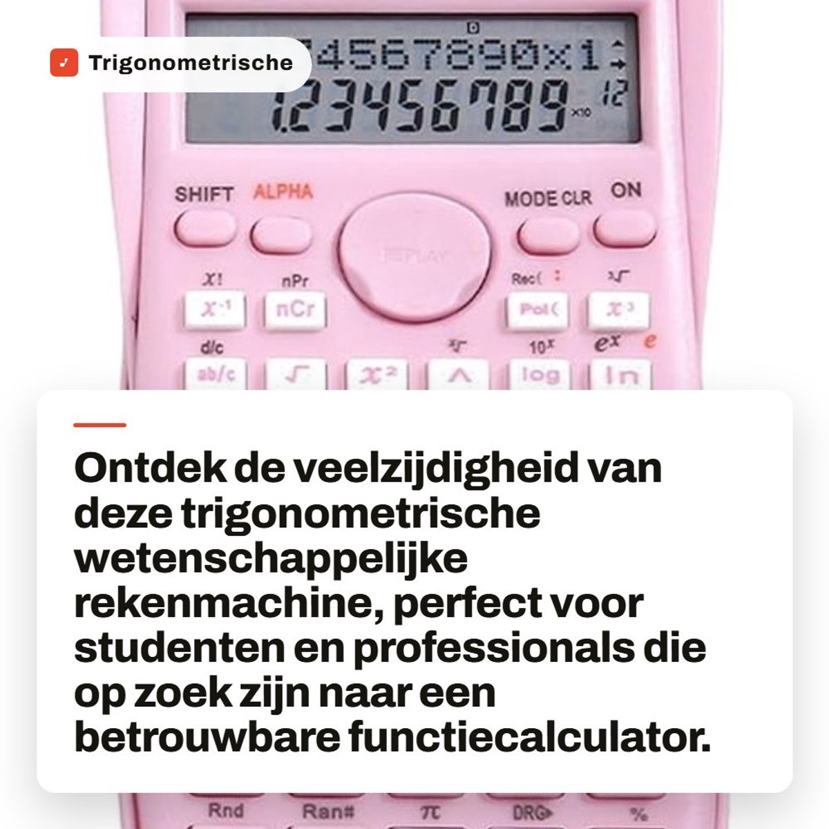 Dailygoods- Rekenmachine 240 Functies - Wetenschappelijke Calculator - 12-cijferig Display - Multifunctioneel - Schuifbare Harde Hoes - Eenvoudig Te Gebruiken