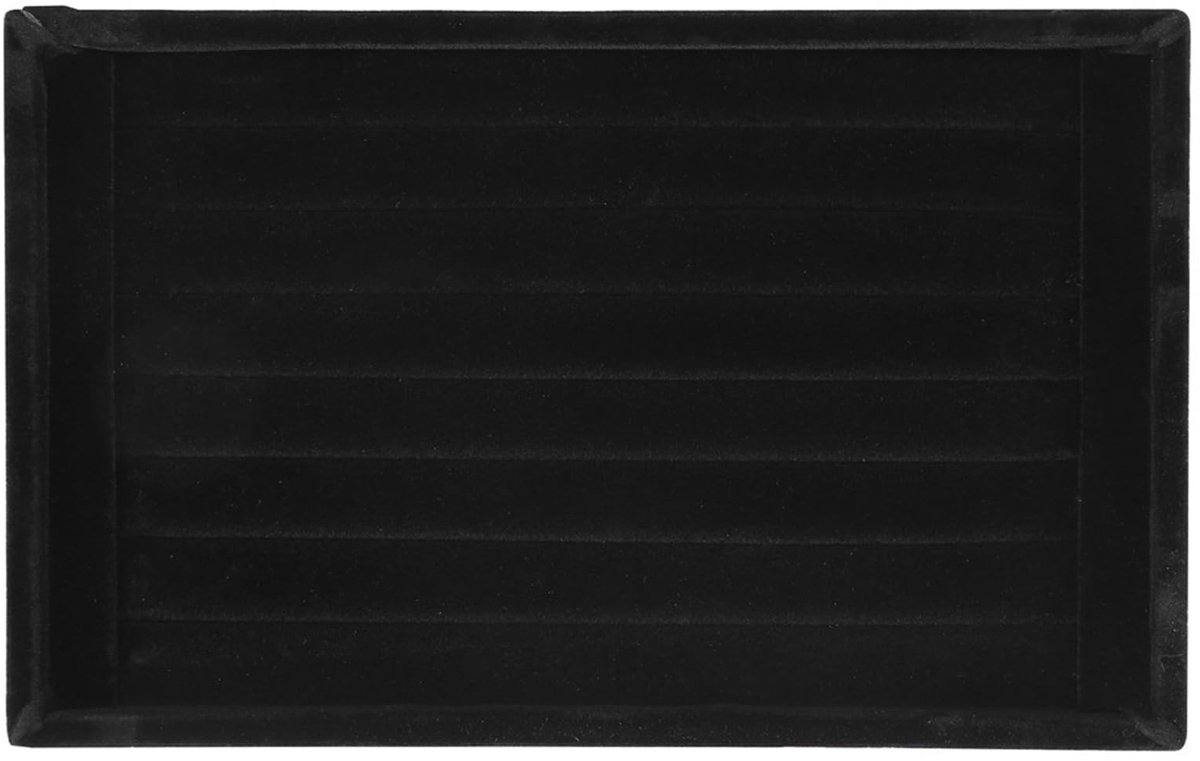 Dailygoods- Sieradenhouder met Flanellen Oppervlak - Ringdisplay - Juwelen Organizer - 7 Vakken - Voor 50-70 Ringen - Houtmateriaal Beschermt Tegen Slijtage - Juwelendoos