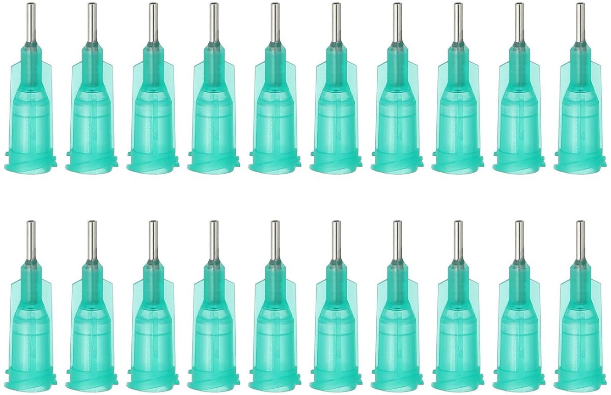 Dailygoods - PATIKIL Stompe kanulenaalden voor spuiten, doseernaalden 18G, 20 stuks 1/4 inch industriële vloeistofdoseerkanule met Luer Lock voor het bijvullen van olie of lijm, applicator