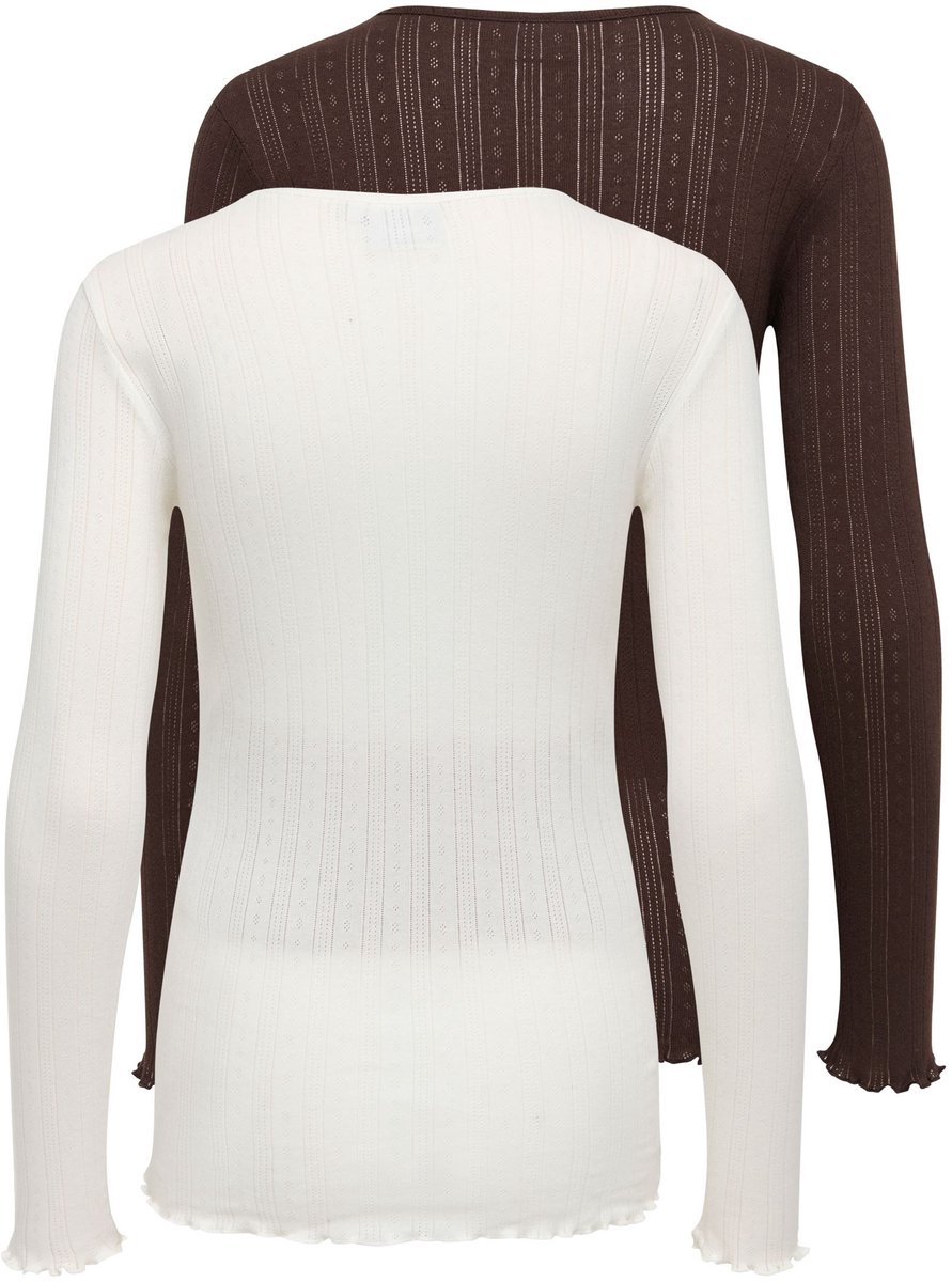 ONLY - OLMVISTA LS HALF PLACKET TOP 2-PACK - Dames - Blouses