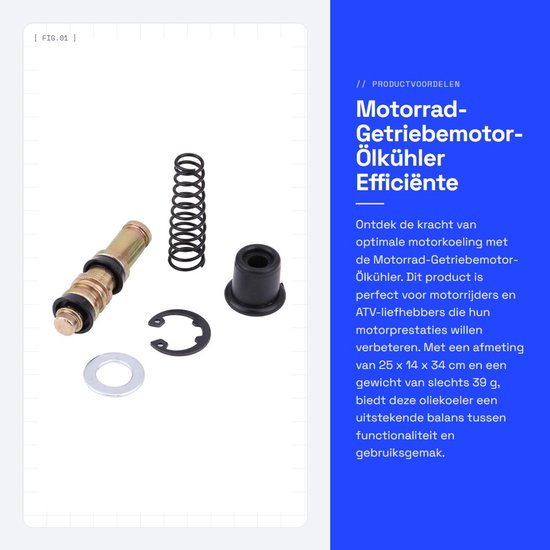 Dailygoods- Oliekoeler Gloednieuw - Reparatieset - Voor Motor - 125ml - 12,7mm Aansluiting - Metaal/Kunststof - Zwart - Motoroliekoeler