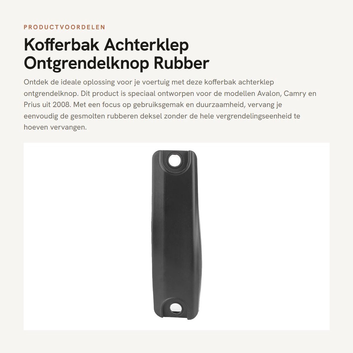 Dailygoods - Kofferbak Achterklep Ontgrendelknop - Rubber Deurklink Schakelaar - Goede prestaties - Populaire kleur - Vervangt OEM-nummers - Geschikt...