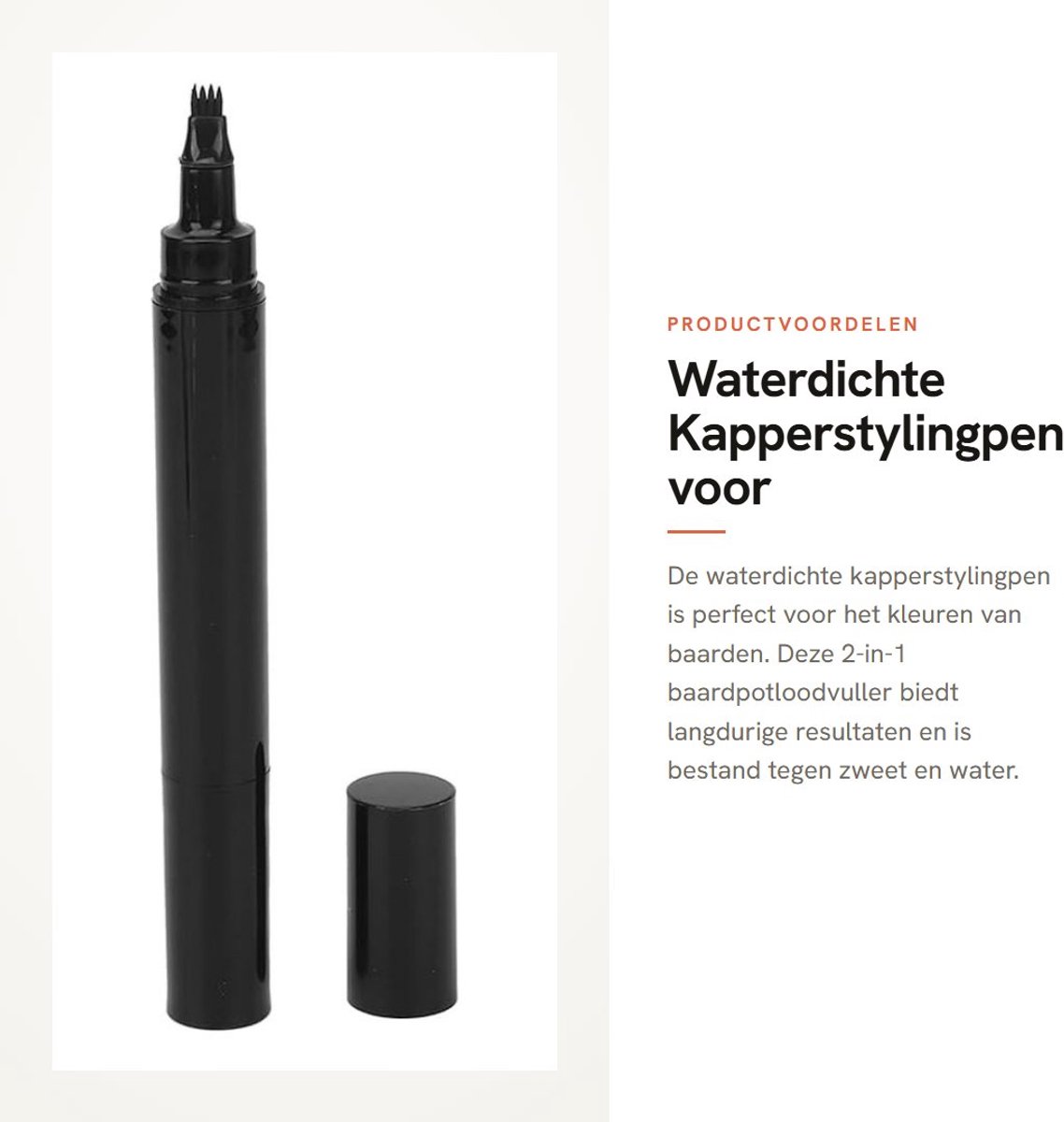 Dailygoods- Baardpotlood Waterdicht - 2-in-1 Kleuring - Langdurige Vuller - Zwarte Baardpen - Driedimensionaal Effect - Geschikt voor Salon - Baardvulpotlood