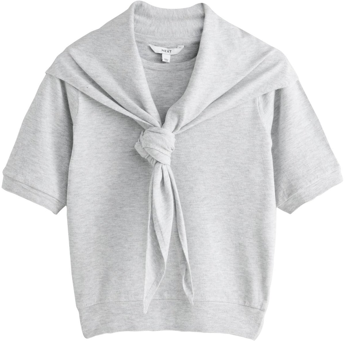 Next - Dames - Top met gebreide sjaallook - Grijs