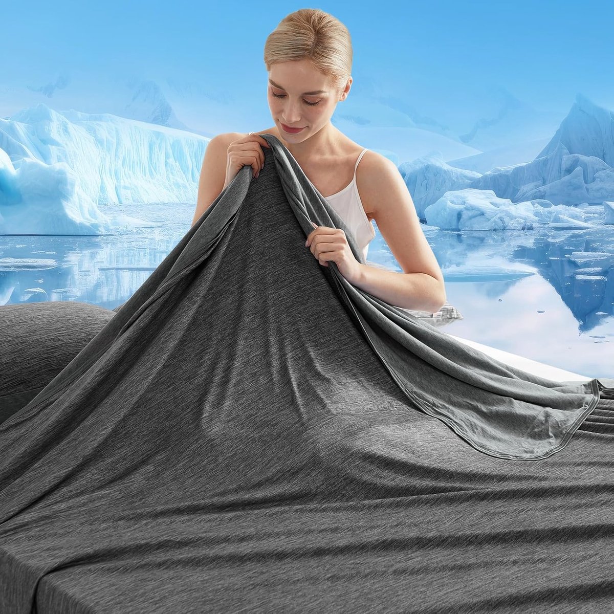 Famanu – Koeldeken 229x274 cm, lichtgewicht zomerdeken met Japanse Arc-Chill technologie, ideaal voor warme nachten
