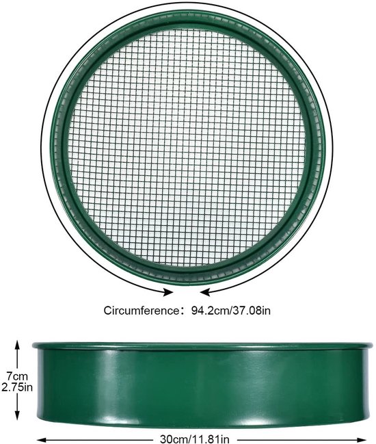 Dailygoods- Tuinzeef 30 cm - Roestvrij Staal - 4-in-1 Inzetstukken 3/6/9/12 mm - Tuingereedschap - Schep/Schoffel - Duurzaam Gebruik - Grondzeef van Dailygoods — afbeelding 4