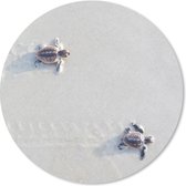 Muismat - Mousepad - Rond - Twee kleine schildpadden - 30x30 cm - Ronde muismat