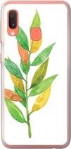 Telefoonhoesje Geschikt voor Samsung Galaxy A20e hoesje - Waterverf - Bladeren - Planten - Siliconen Telefoonhoesje