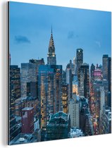 Wanddecoratie Metaal - Aluminium Schilderij Industrieel - New York - Skyline - Empire State Building - 50x50 cm - Dibond - Foto op aluminium - Industriële muurdecoratie - Voor de woonkamer/slaapkamer