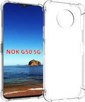 Nokia G50 Hoesje - MobyDefend Transparante Shockproof TPU Gelcase - Verstevigde Hoeken - Volledig Doorzichtig - GSM Hoesje - Telefoonhoesje Geschikt Voor: Nokia G50