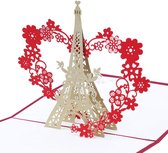 5 stuks - wenskaarten met envelop - 3D pop-up kaarten Eiffeltoren wenskaarten - jubileum - cadeau - Valentijnsdag - verjaardag - Greeting Cards