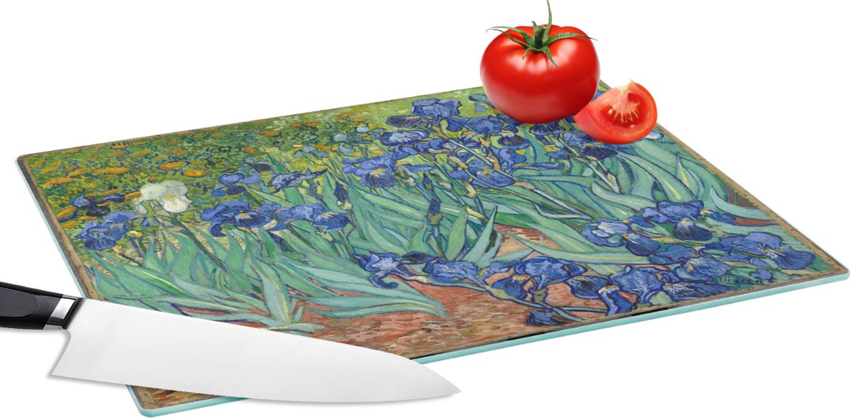 Glazen Snijplank - 39x28 - Irissen - Vincent van Gogh - Snijplanken Glas