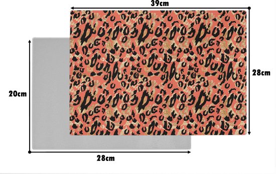 Planche à découper en Verres - 39 x 28 - imprimé animal - panthère - rose - Planches à découper en Glas