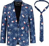 Kerst Blazer Santa Snowflakes met stropdas | Maat 58