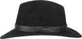 Hatland - Wollen hoed voor heren - Verbank - Zwart - maat M (57CM)